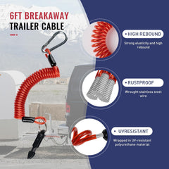 RAWILL spring-loaded coil keeps the cable tangle-free during towing