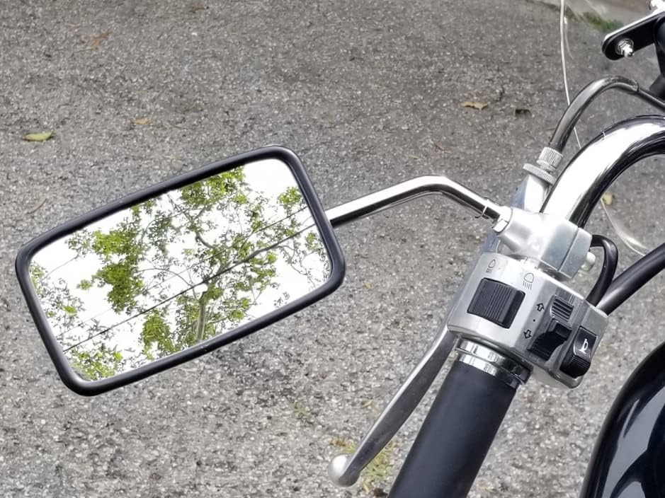 Rawsomes chrome mirror with 10mm bolt for quick mounting on many bikes.