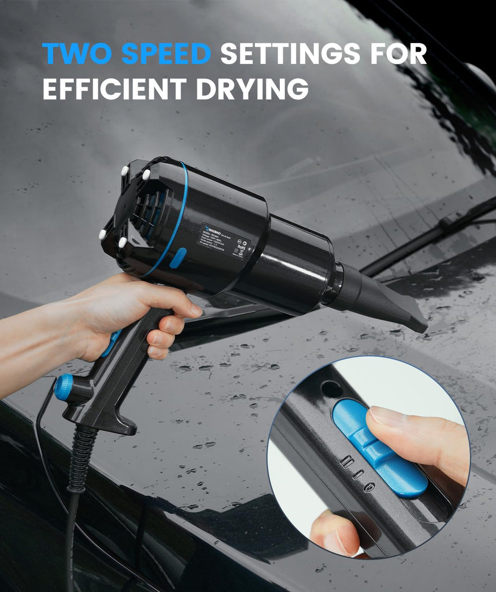 RAYBAO air cannon dryer 5m cord enables garage use without outlet constraints