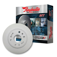 Raybestos Element3 front brake rotor assembly with coated surface for enhanced durability