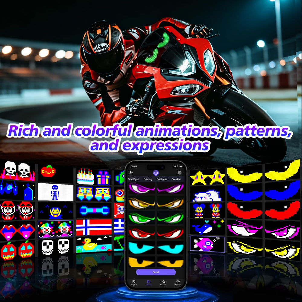 Custom text pattern display on Rayhome LED Eyes sign