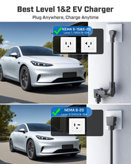 Raylix 21-foot cable reaches parked cars and multiple outlets.