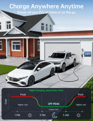 Raylix portable 240V charger with 21ft cable for flexible charging locations.