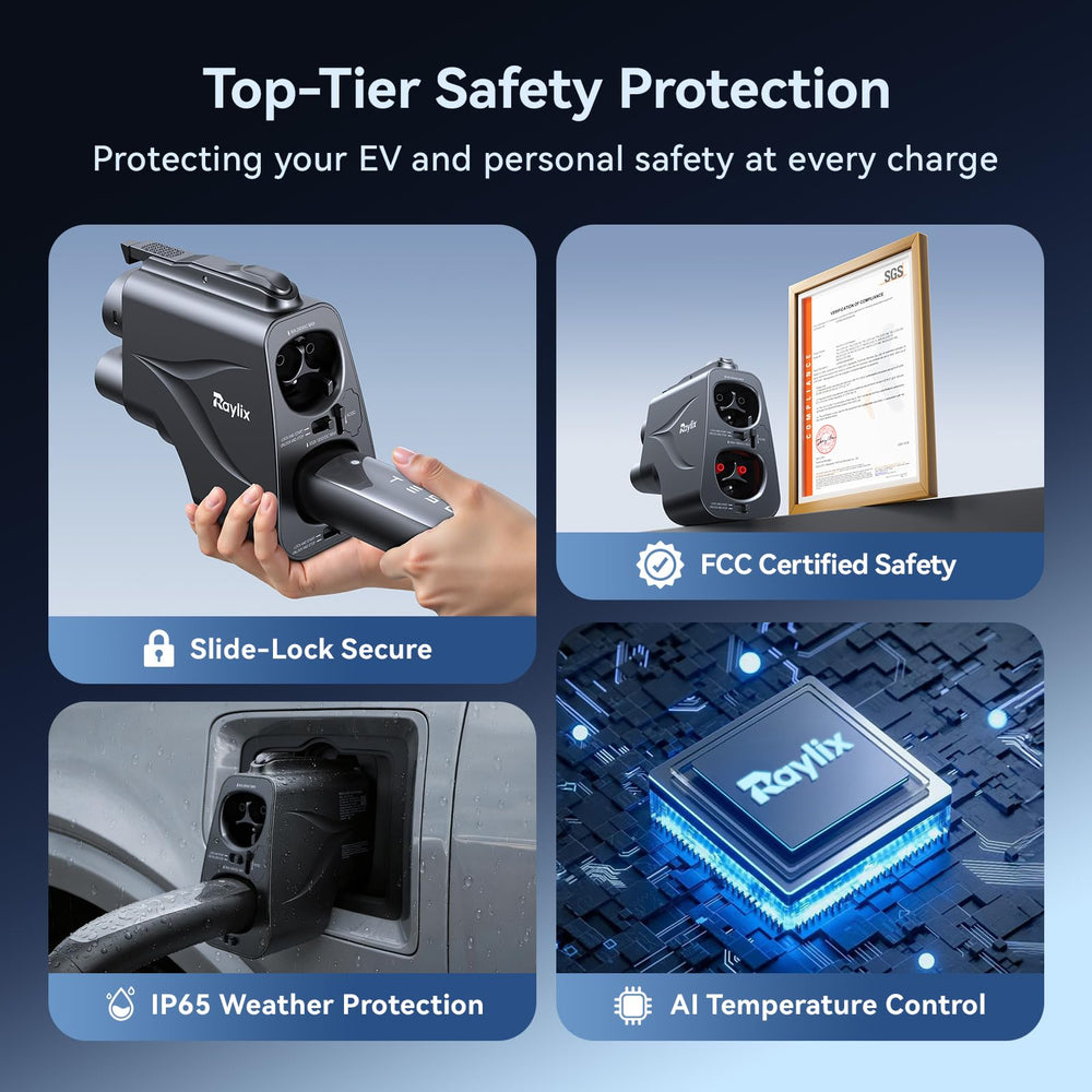 Raylix rugged, fire-safe housing resists weather for outdoor charging