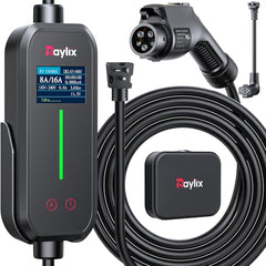 Raylix smart timer display shows charging status and scheduled delays.