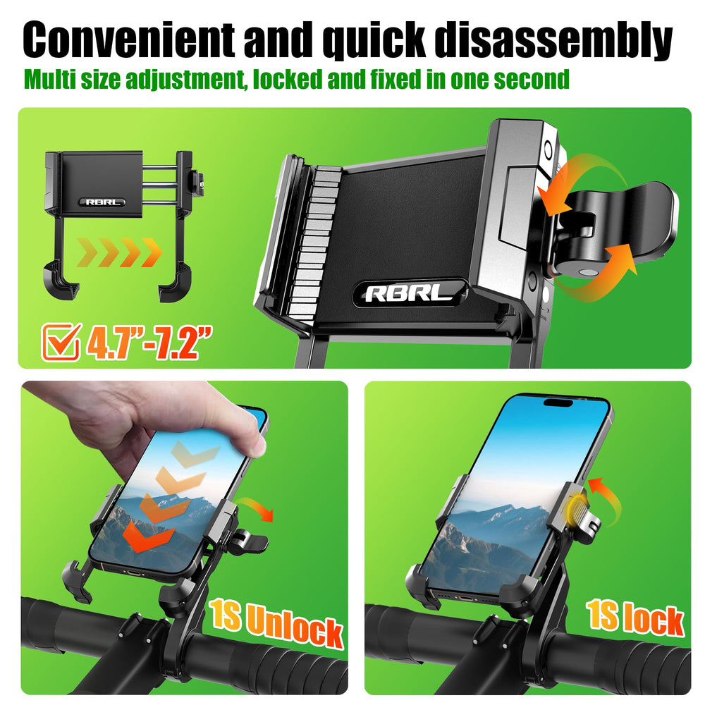 RBRL anti-shake design keeps your phone stable during potholes and bumps.