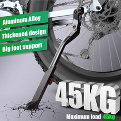 RBRL kickstand mounted on bike demonstrates stable parking.