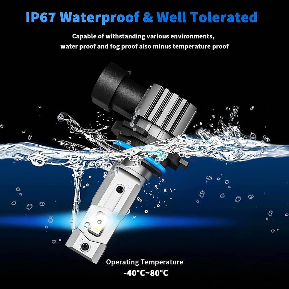 RCJ 9006/HB4 bulbs IP67 waterproof performance in rain, fog, and snow