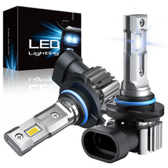 RCJ 9006/HB4 bulbs front view showing compact plug-and-play design for easy upgrade