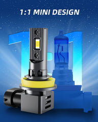 RCJ H11 fog light with turbo cooling fan enhances heat dissipation