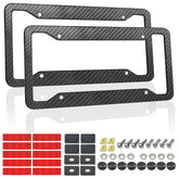 RCKJNJ carbon fiber license frame texture close-up highlighting durable matte finish