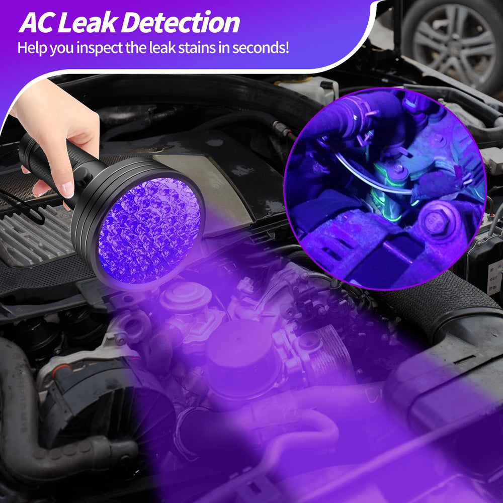 REALHUNLEE UV dye leak test tool kit helps identify leak sources quickly.