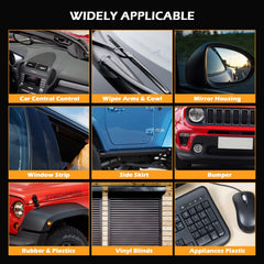 REALINN Plastic Restorer black plastic trim demonstrates UV protection and fading resistance