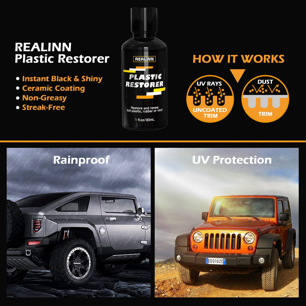 REALINN Plastic Restorer vinyl and rubber detail captures enhanced surface protection