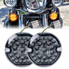 REALOVE 3-1/4 inch front LED turn signal with amber lamp for Harley visibility
