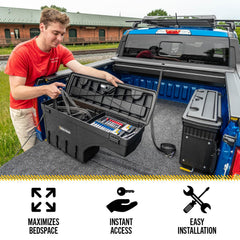 RealTruck SwingCase removable tray helps organize tools