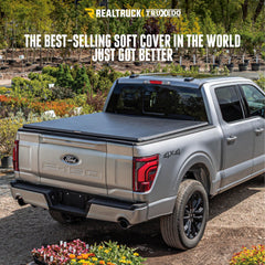 RealTruck TruXport tension-system keeps cover taut for highway stability.