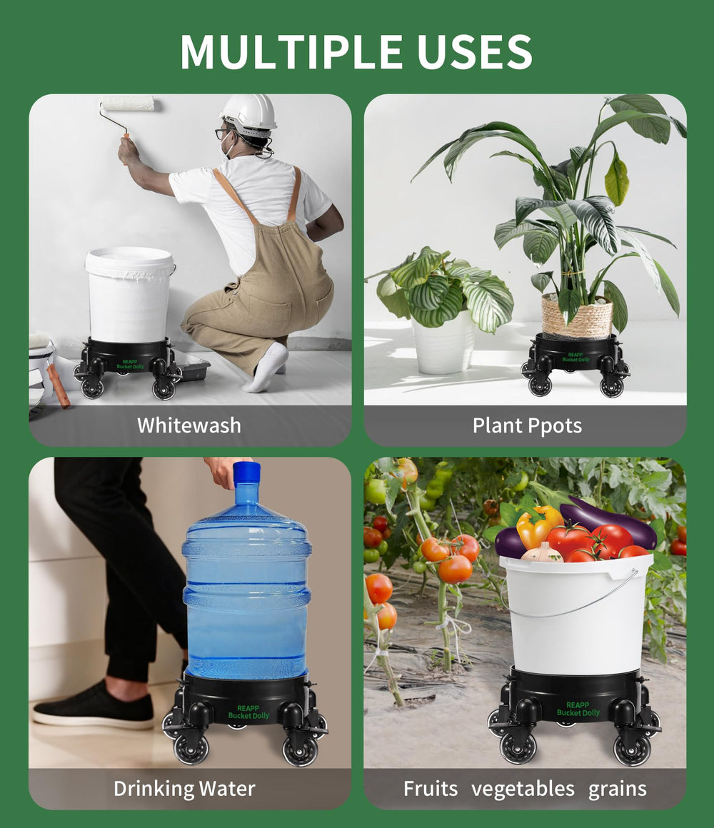 REAPP bucket dolly lid option creates a rolling seat when needed