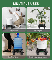 REAPP bucket dolly lid option creates a rolling seat when needed