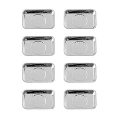 Rechabite 8-piece rectangle magnetic tray front view for organized screws and parts