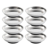 Rechabite 8-piece 3-inch round magnetic bowl trays for organized fasteners on the workbench