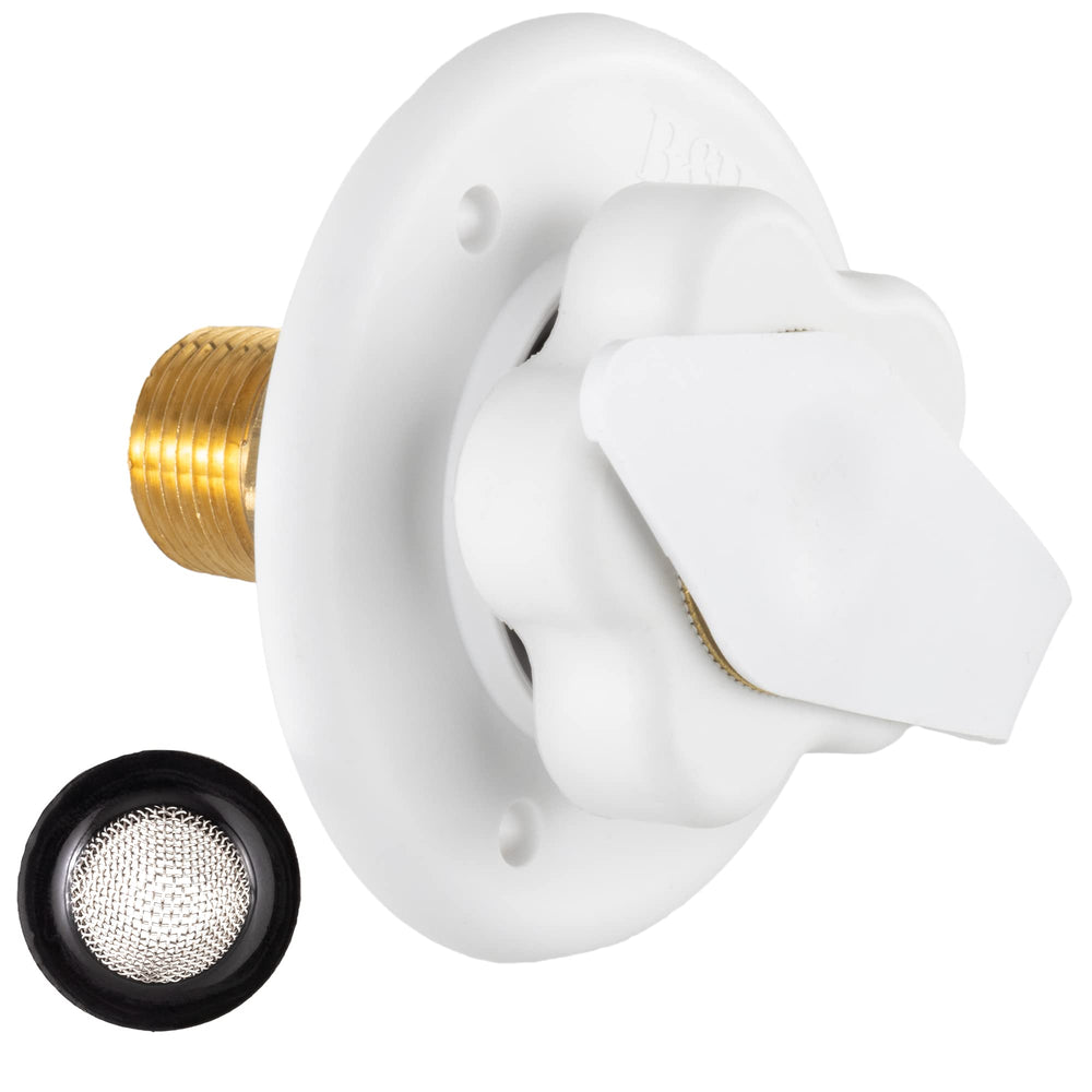 Durable plastic housing protects the RecPro inlet during travel