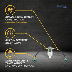 RecPro QCC1 safety hose with flow limiter and check valve boosts safety.