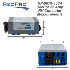 RecPro RV Converter 55 Amp compatible with lead and lithium batteries.