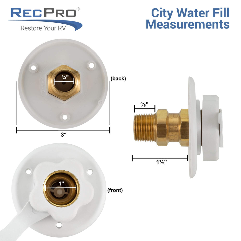 RecPro inlet with check valve protects against backflow during fills
