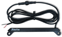 Red Flag Robotics universal license light enhances rear visibility for full-size US plates.