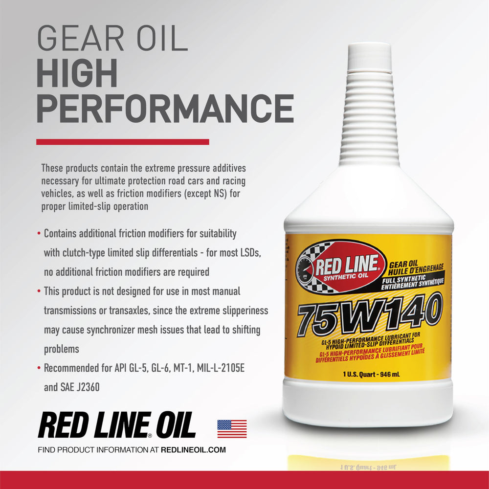 Red Line 57914 pour action demonstrates smooth lubrication in manual or LSD-equipped systems.