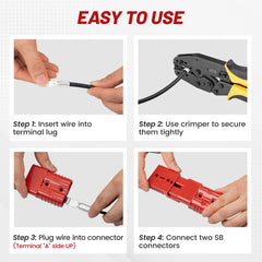 RED WOLF 175A outdoor-ready connector shown in use on a trailer or RV power setup.