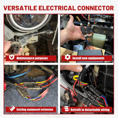 Red Wolf 3-Pin waterproof connector in engine compartment enduring harsh conditions