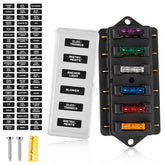 Red Wolf 6-way fuse block front view for quick marine electrical setup
