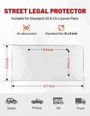 RED WOLF anti-tamper shield helps deter tampering while keeping plate visibility intact