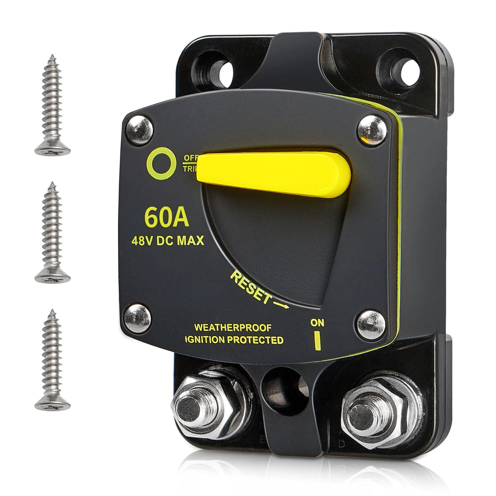 RED WOLF BS6060 60A front view highlights compact panel-mount design for marine setups.