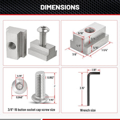 RED WOLF button head screw 3/8-16 provides strong, corrosion-resistant fastening.