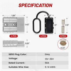 RED WOLF copper terminal with silver plating ensures high current transfer under load.