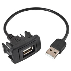 Red Wolf flush-mount USB port dashboard front view for seamless integration.