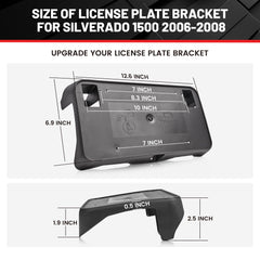 RED WOLF front license plate bracket for 2019 Silverado 1500 LD keeps plates compliant
