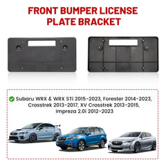 Red Wolf Crosstrek front bumper bracket supports US plates without modification