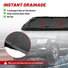 RED WOLF frame features drainage holes to prevent water and rust buildup.