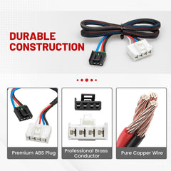 RED WOLF plug-and-play install harness offers quick, tool-free setup.