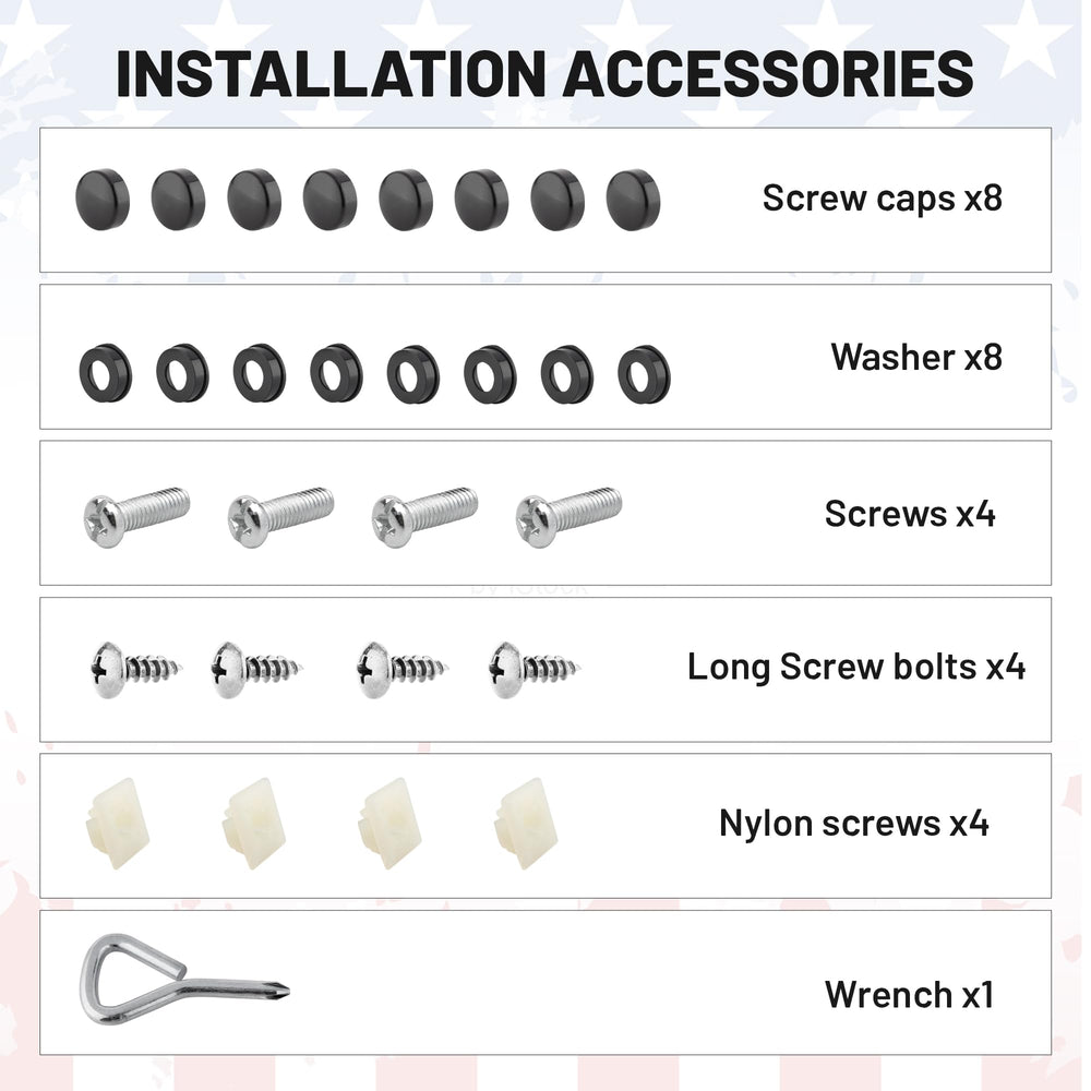 Red Wolf mounting caps and screws included for easy installation.