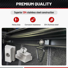 RED WOLF Toyota bed fit supports toolbox mounting without drilling.