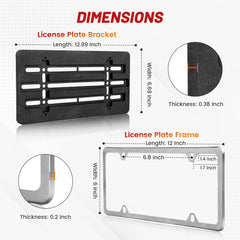 RED WOLF universal-fit plate mount for multiple vehicle types and easy front installation