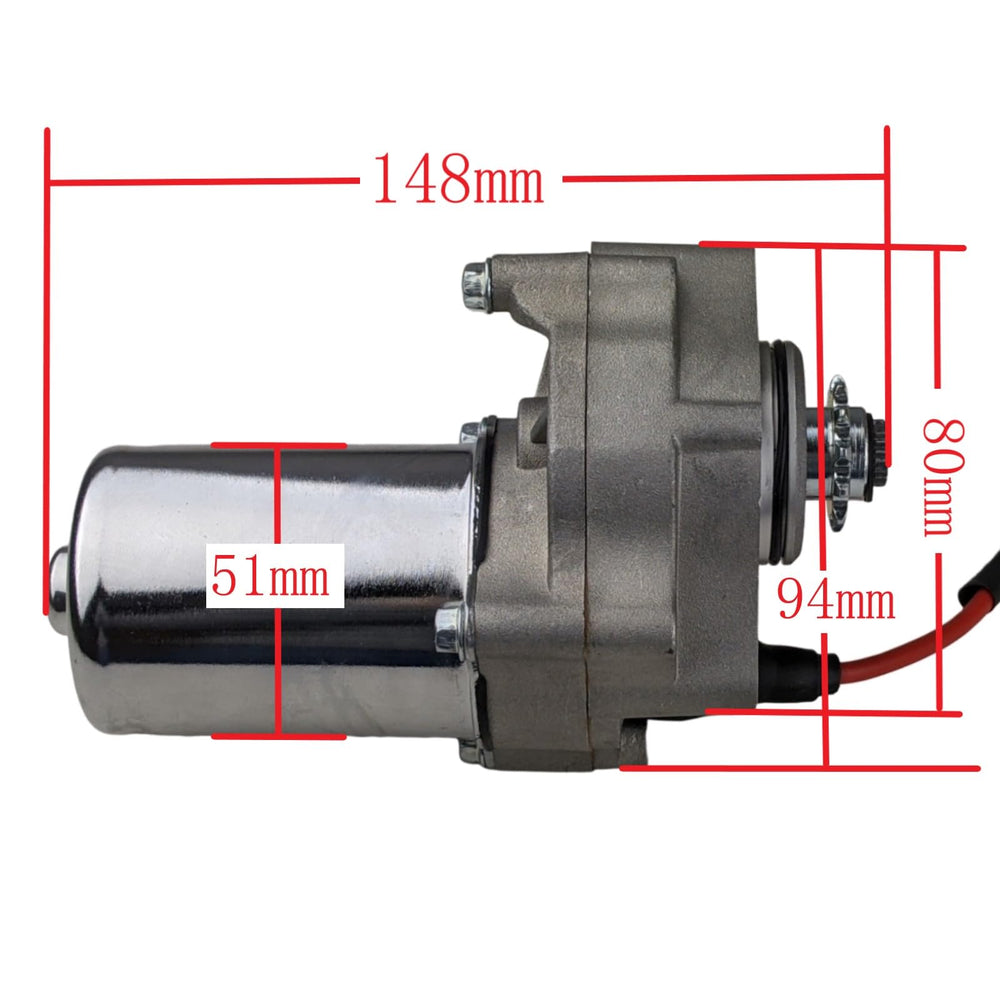 RedCap two-bolt lower-mount starter motor front view shows rugged build