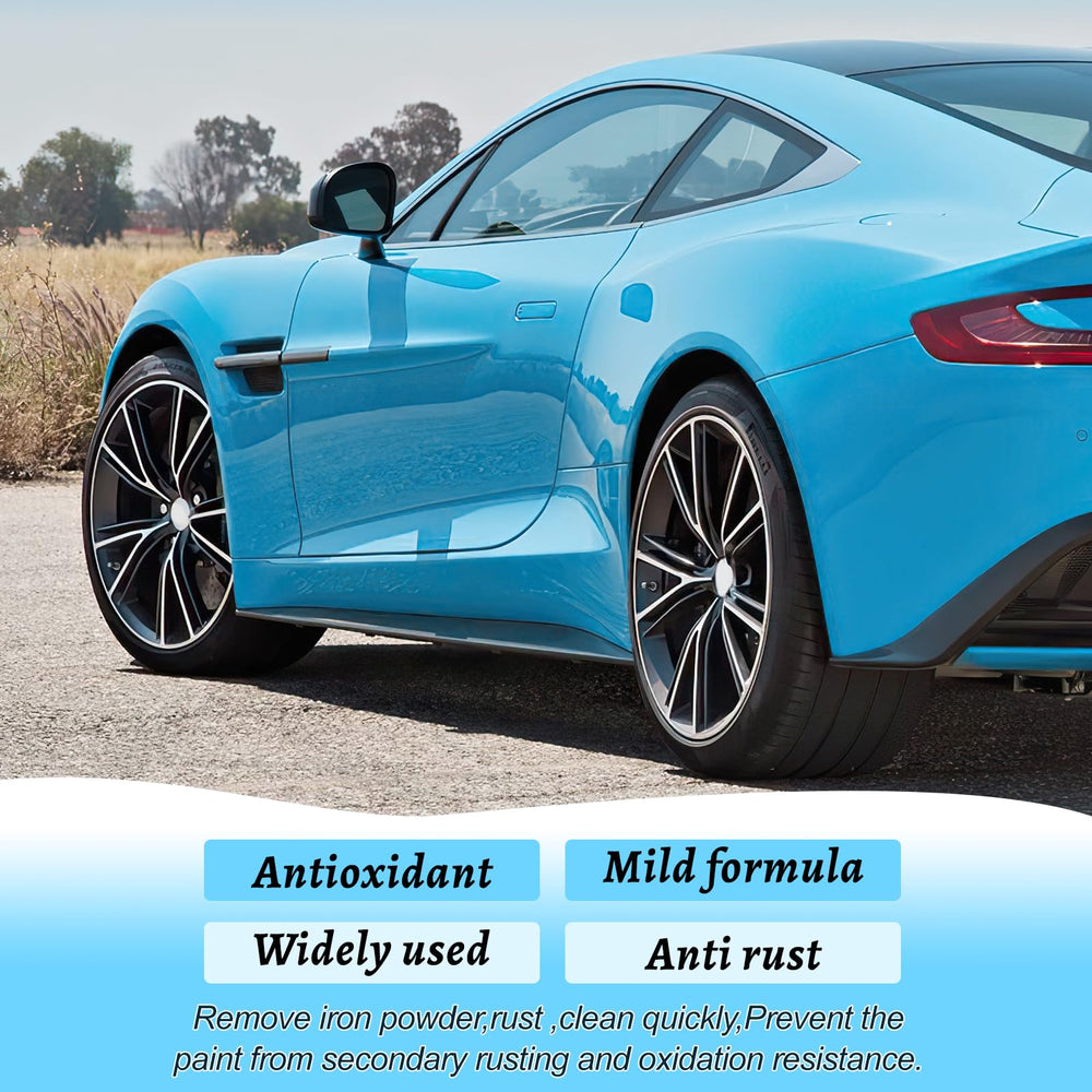 Rednow easy-use spray and wipe demonstrates simple rust removal process.