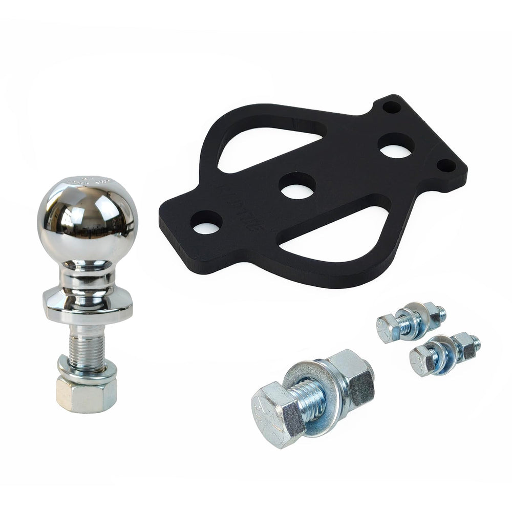 REDTEE ATV/UTV hitch assembly shown in side view for easy mounting.
