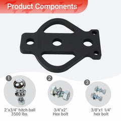 REDTEE matte black hitch body highlights rugged, corrosion-resistant construction.